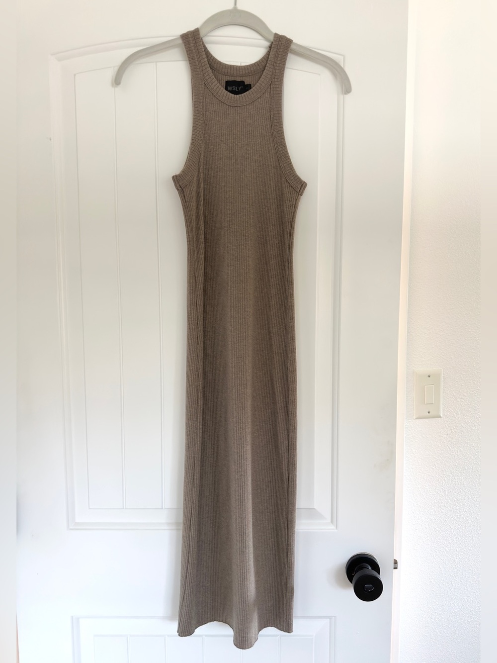 WSLY The Rivington Ribbed Tank Dress Small Walnut Heather